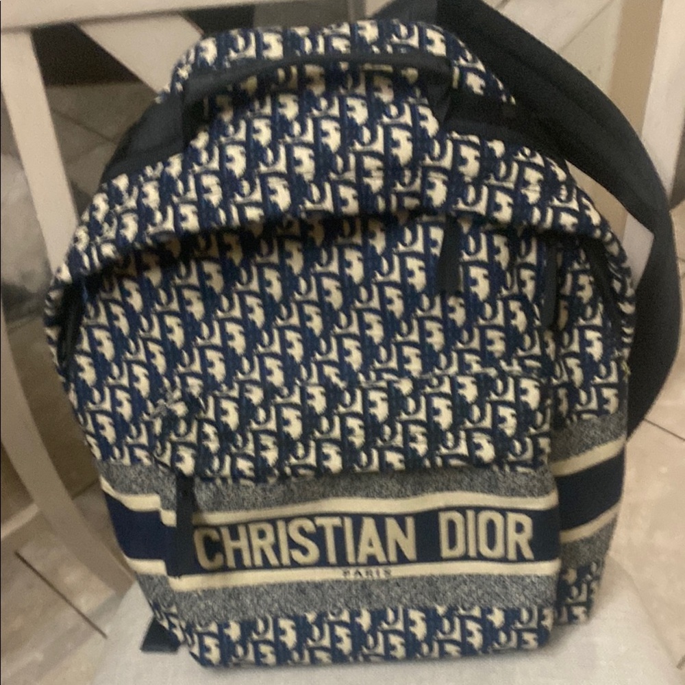 Dior Blue and White Men's Backpack